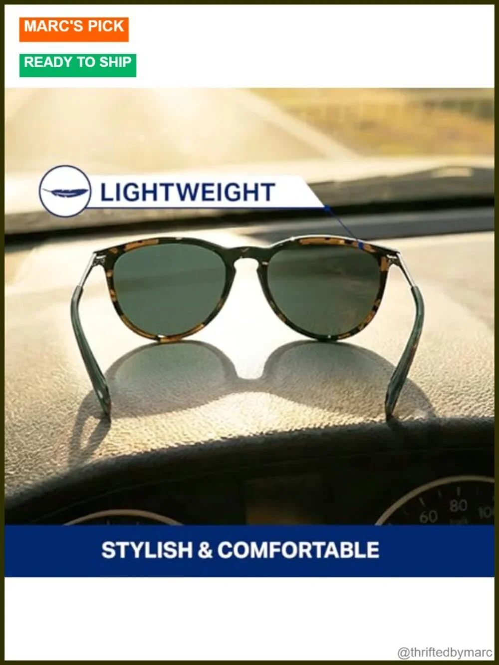 Polarized Sunglasses with TR90 Frame, 100% UV Protection, Classic Round Shape